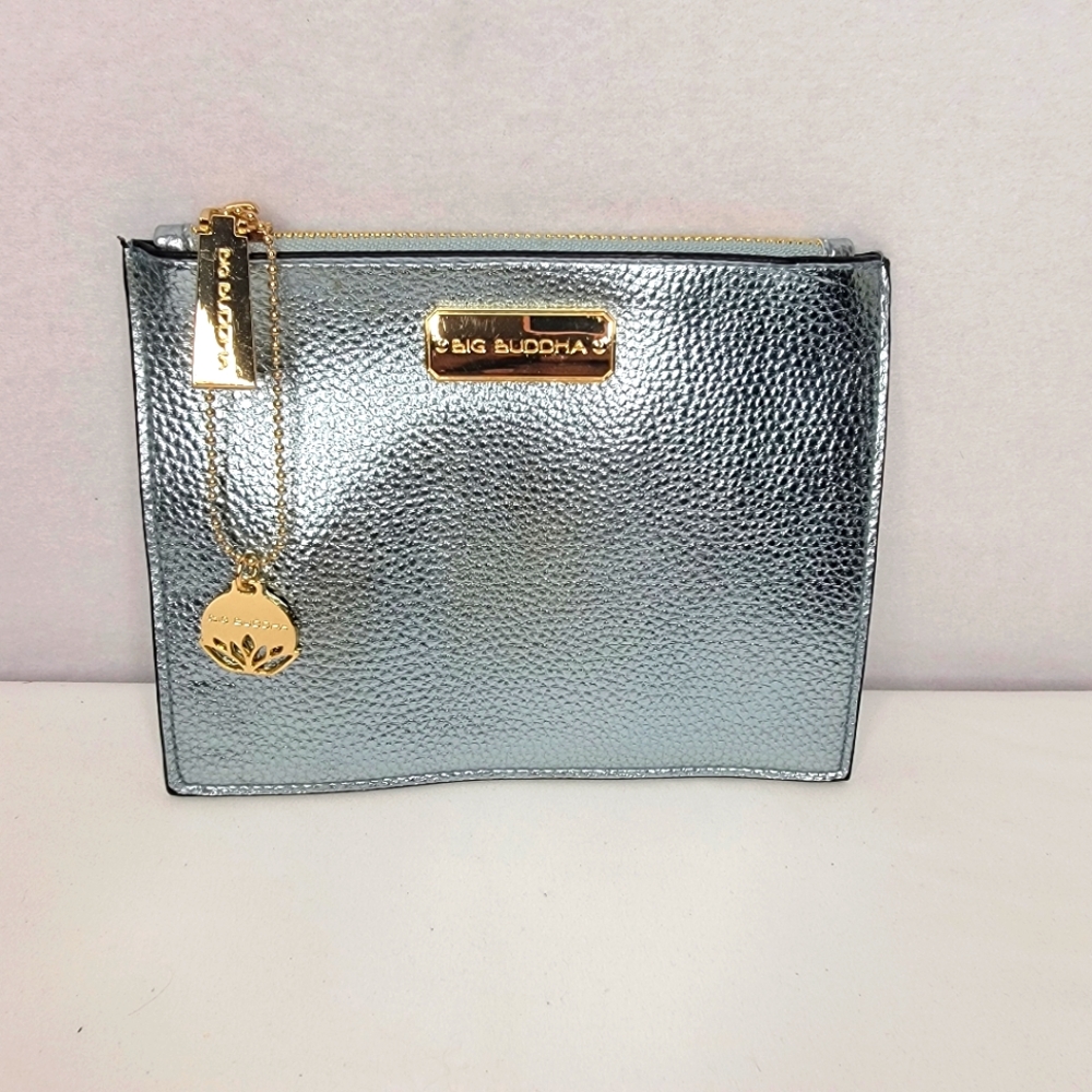 Big Buddha Bluish-Silver Clutch Bag